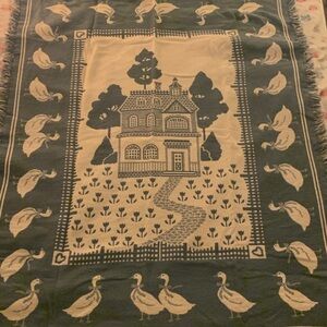 🚫SOLD🚫Vintage Ducks Geese Cottagecore Tapestry Throw Blanket Reversible